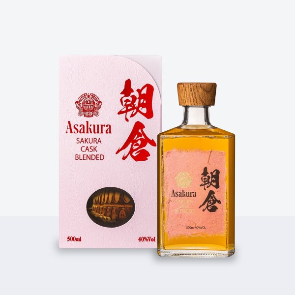 画像1: 【麦焼酎】 朝倉 SAKURA CASK FINISH 40度 500ml　【化粧箱入】 (1)